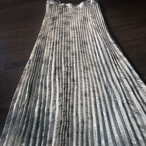 Anthropologie gold pleated skirt